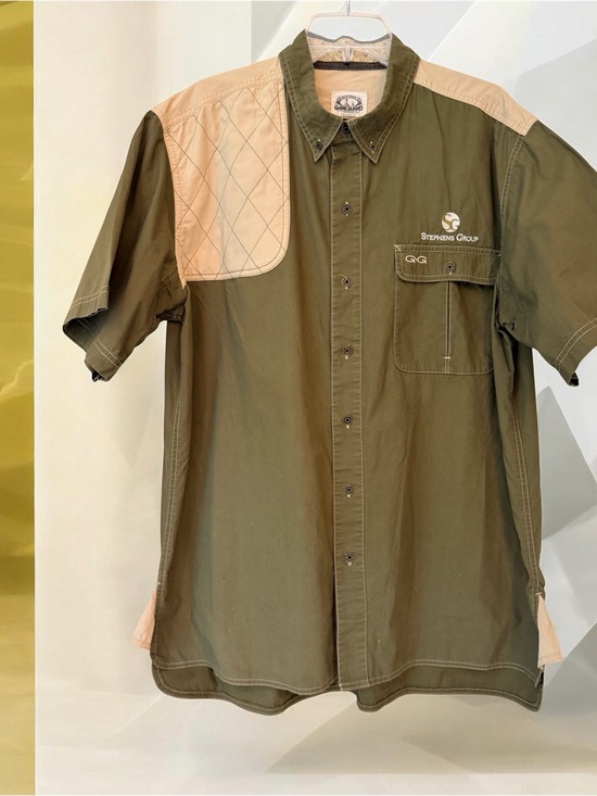 GameGuard Other - GameGuard Short Sleeve Padded Recoil Shooting Shirt, Button, Olive & Tan, Sz XL